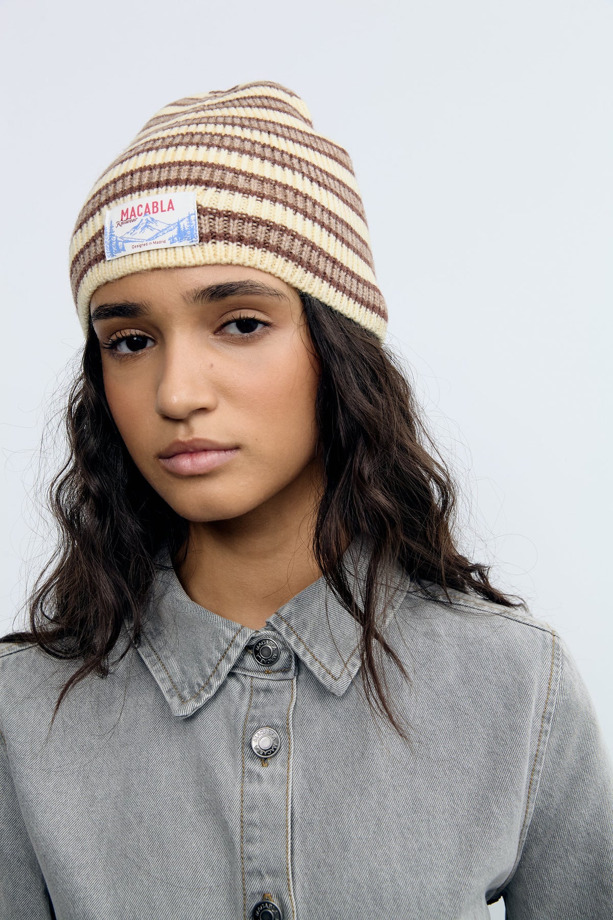Gorro Rayas Crudo y Marrón