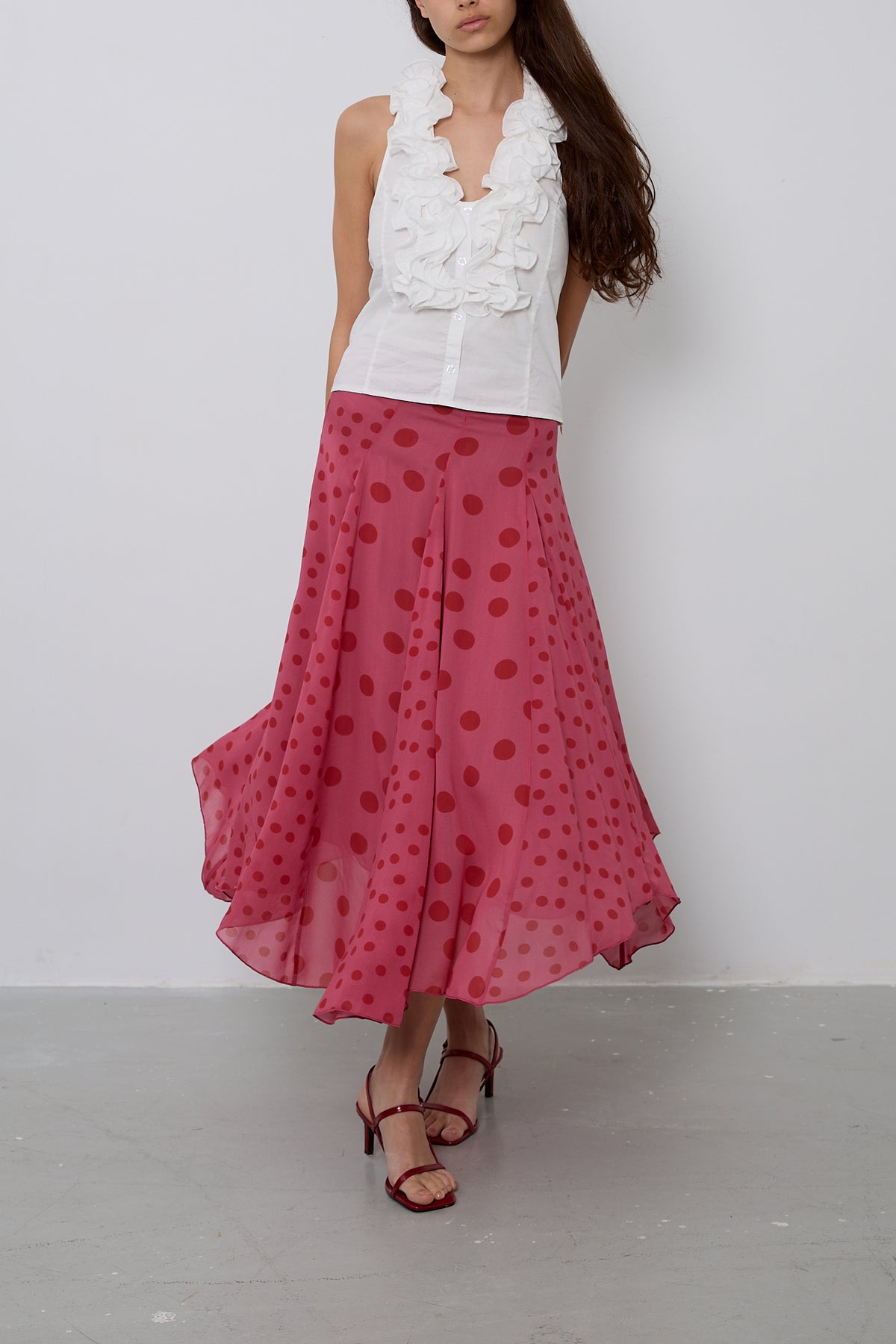 Falda Paneles Lunares Rosa