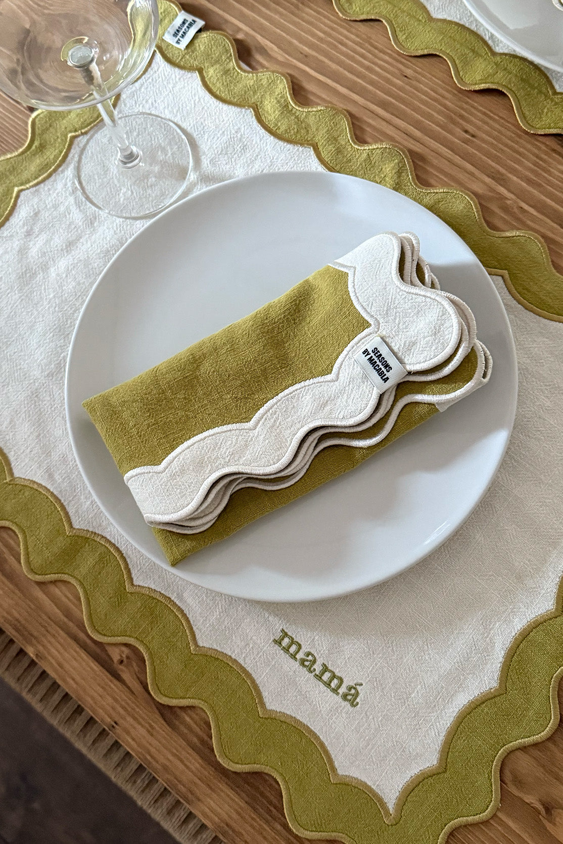 Servilleta Ondas Pistacho