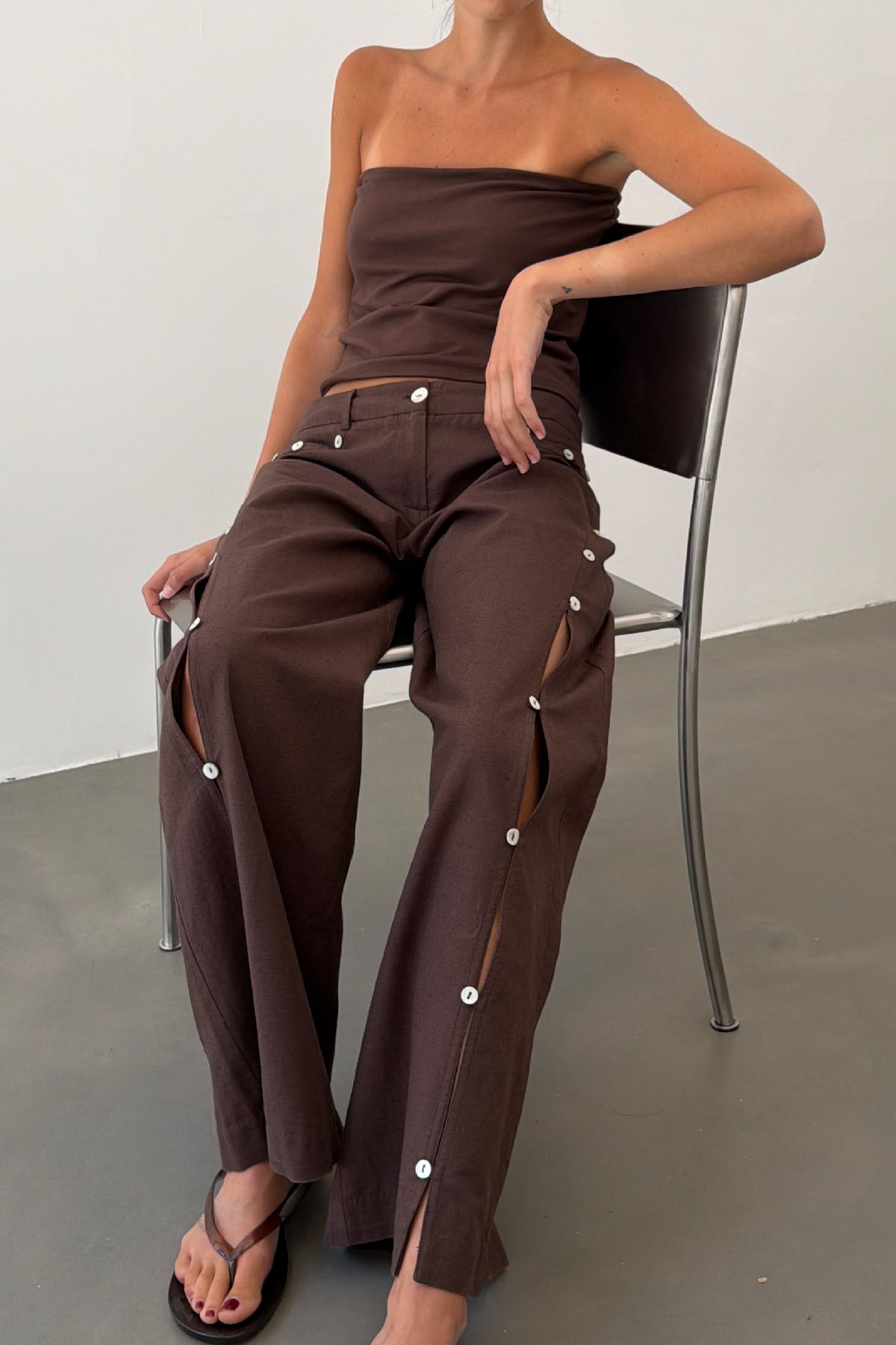 Nacar Buttons Brown Trousers