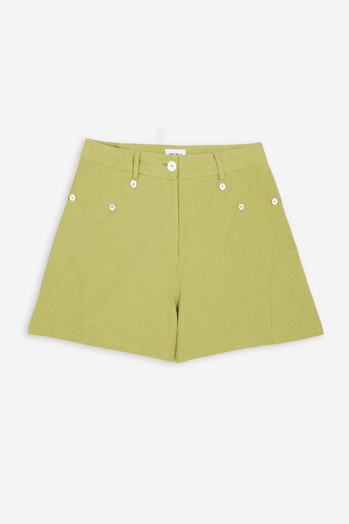 Nácar Green Button Shorts