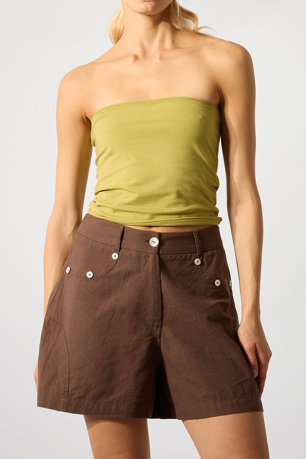 Green Bandeau Top