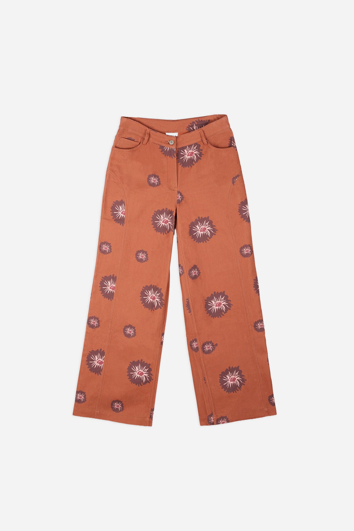 Camelia Tile Straight-Leg Pants