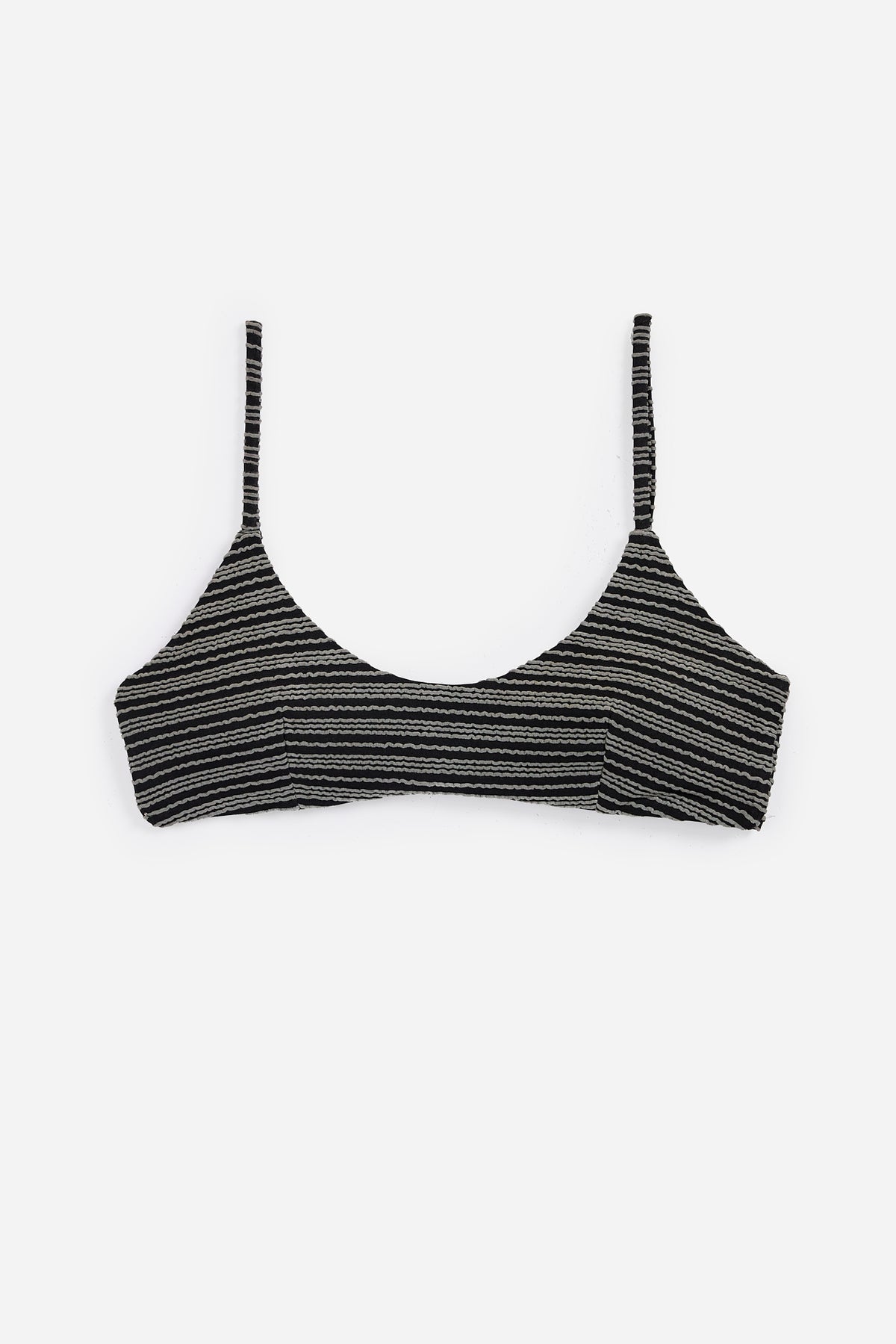 Basic Black Textured Bikini Top