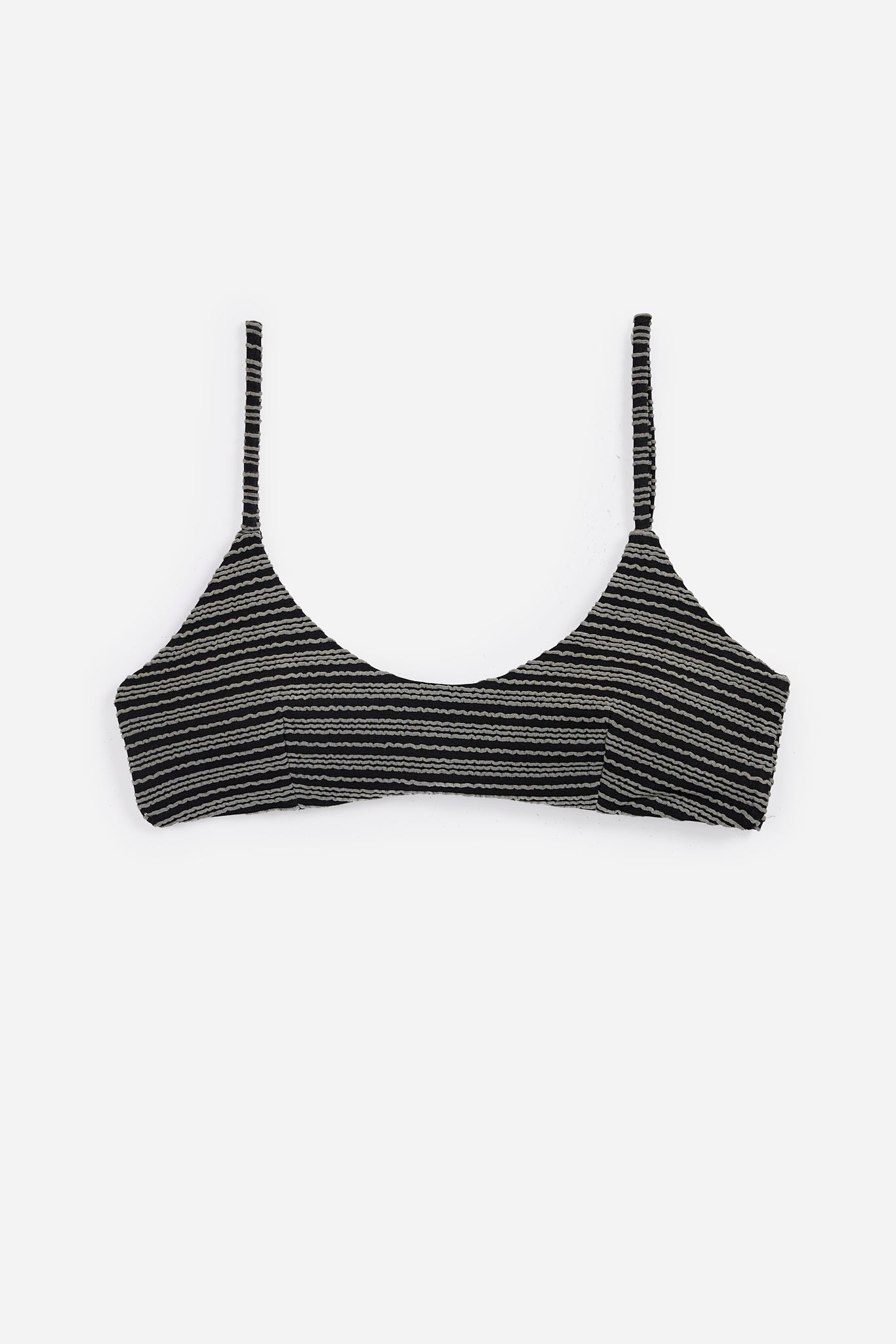 Haut de maillot de bain basique texturé noir