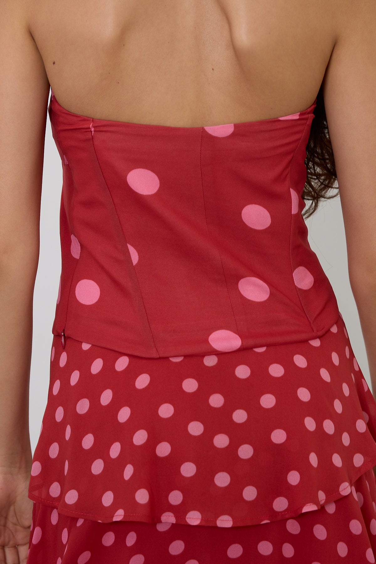 Top Nudo Lunares Rojo