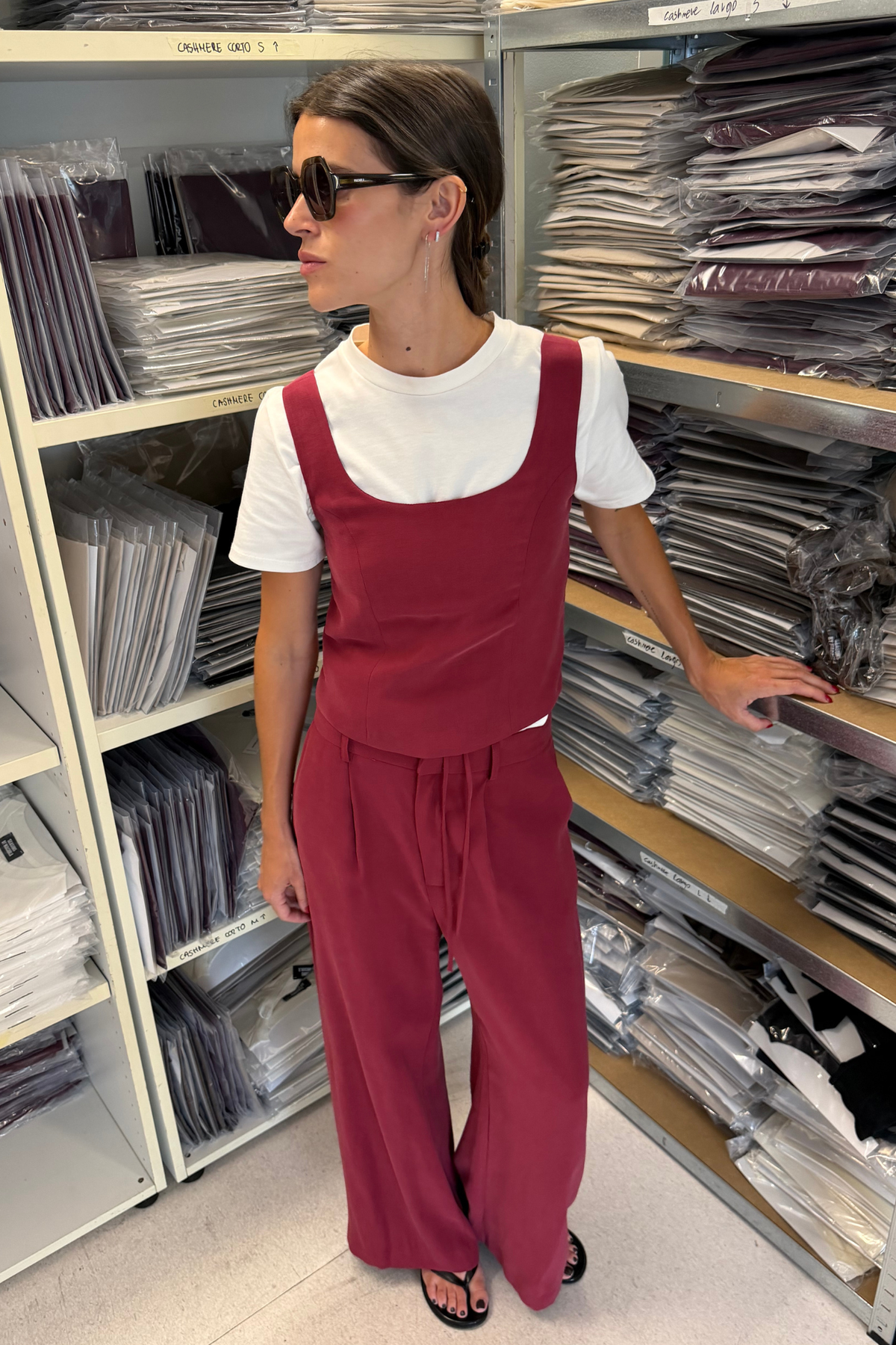Tencel Trousers Burgundy