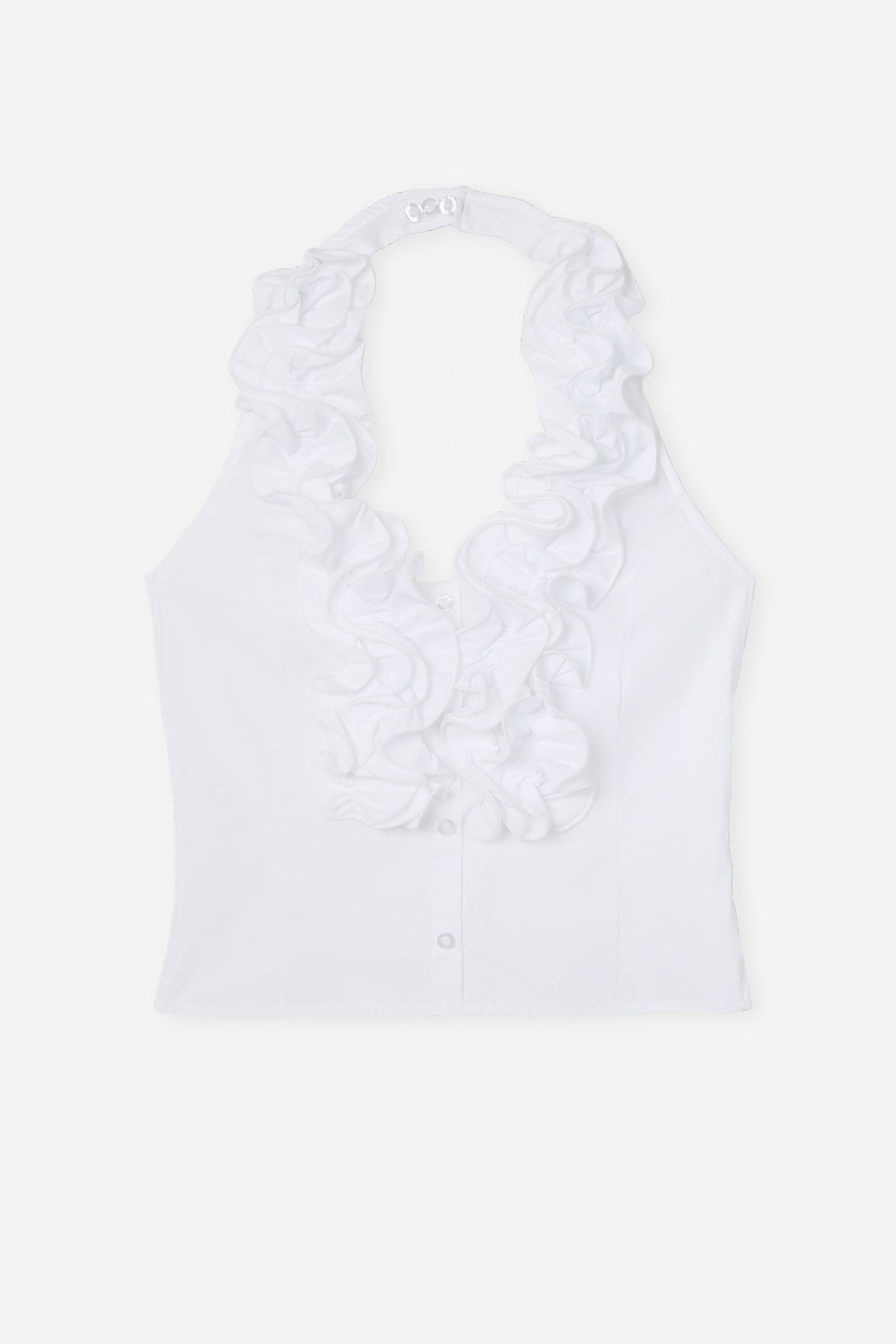White Ruffle Top