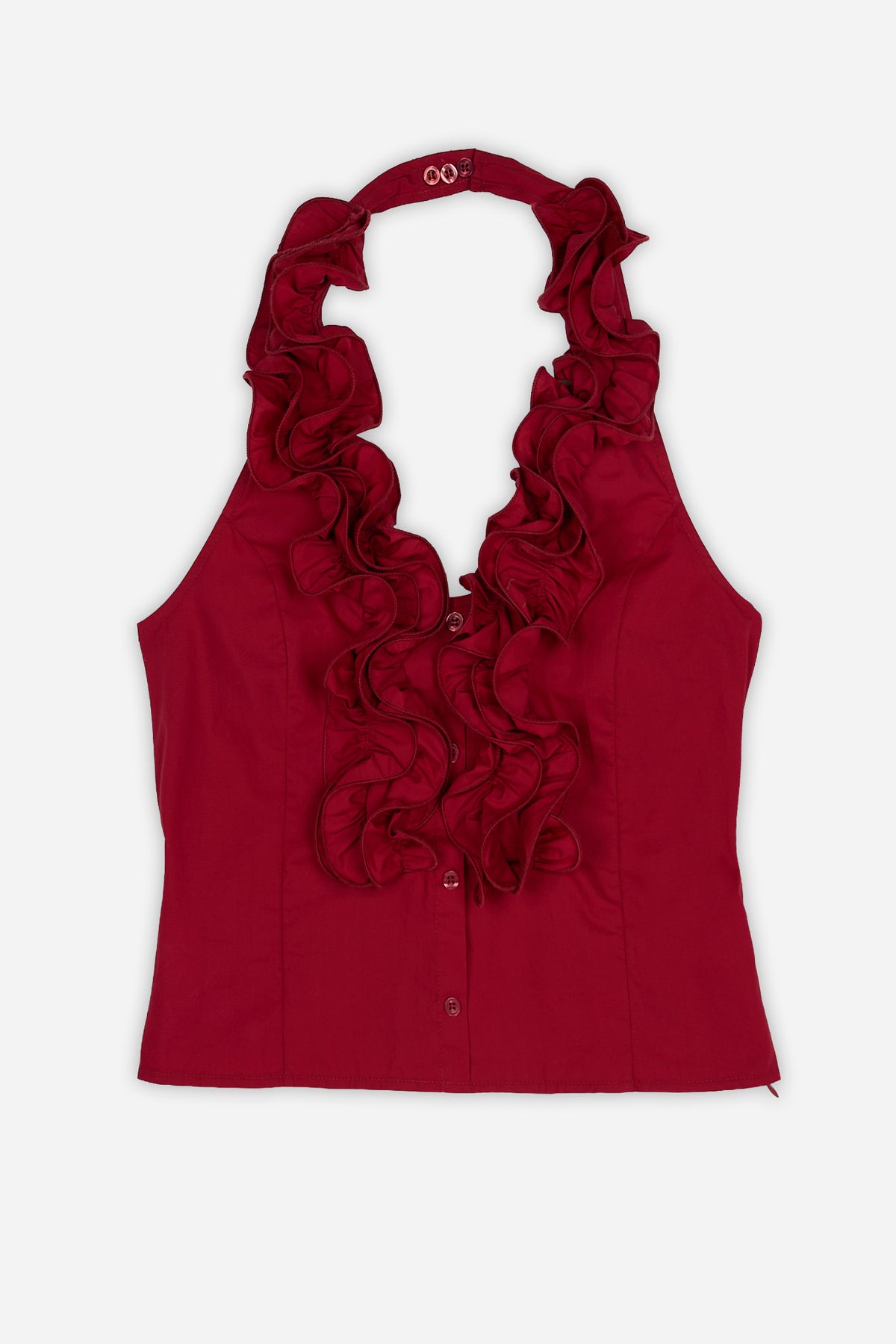 Burgundy Ruffle Top