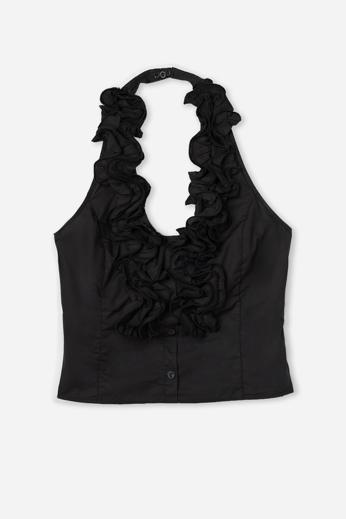 Black Ruffle Top
