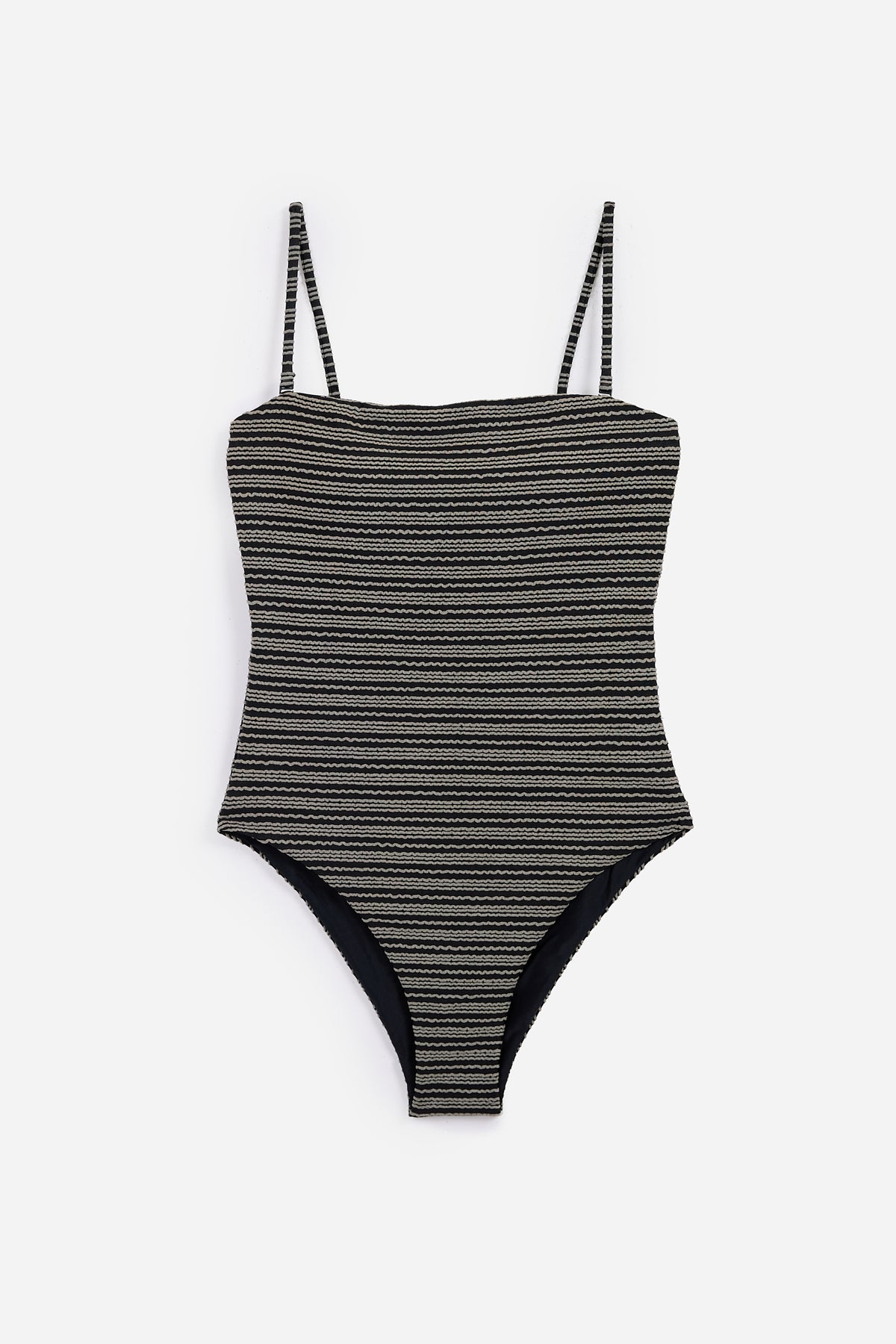 Traje de Baño Recto Textura Negro