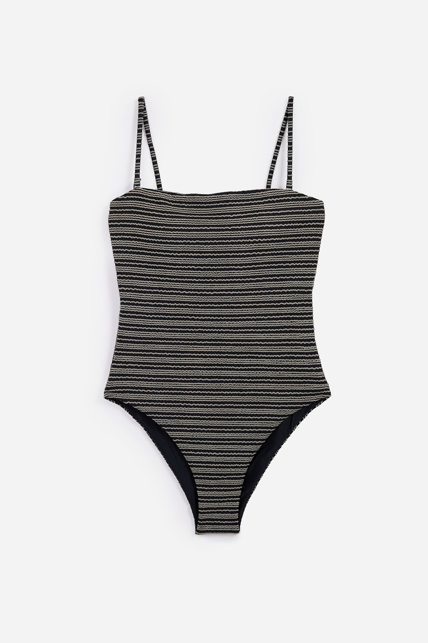 Maillot de bain droit texturé noir