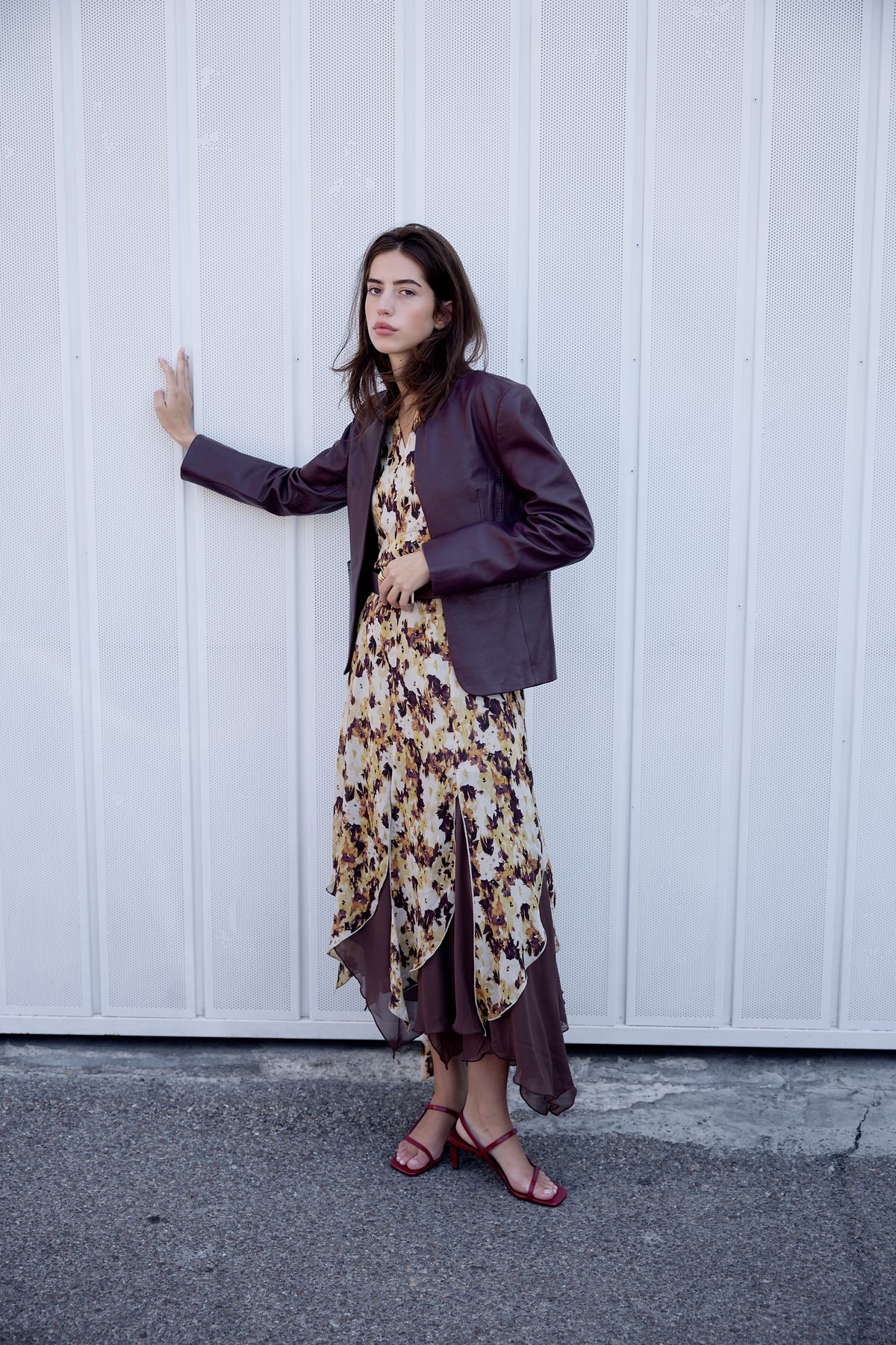 Eggplant Leather Blazer