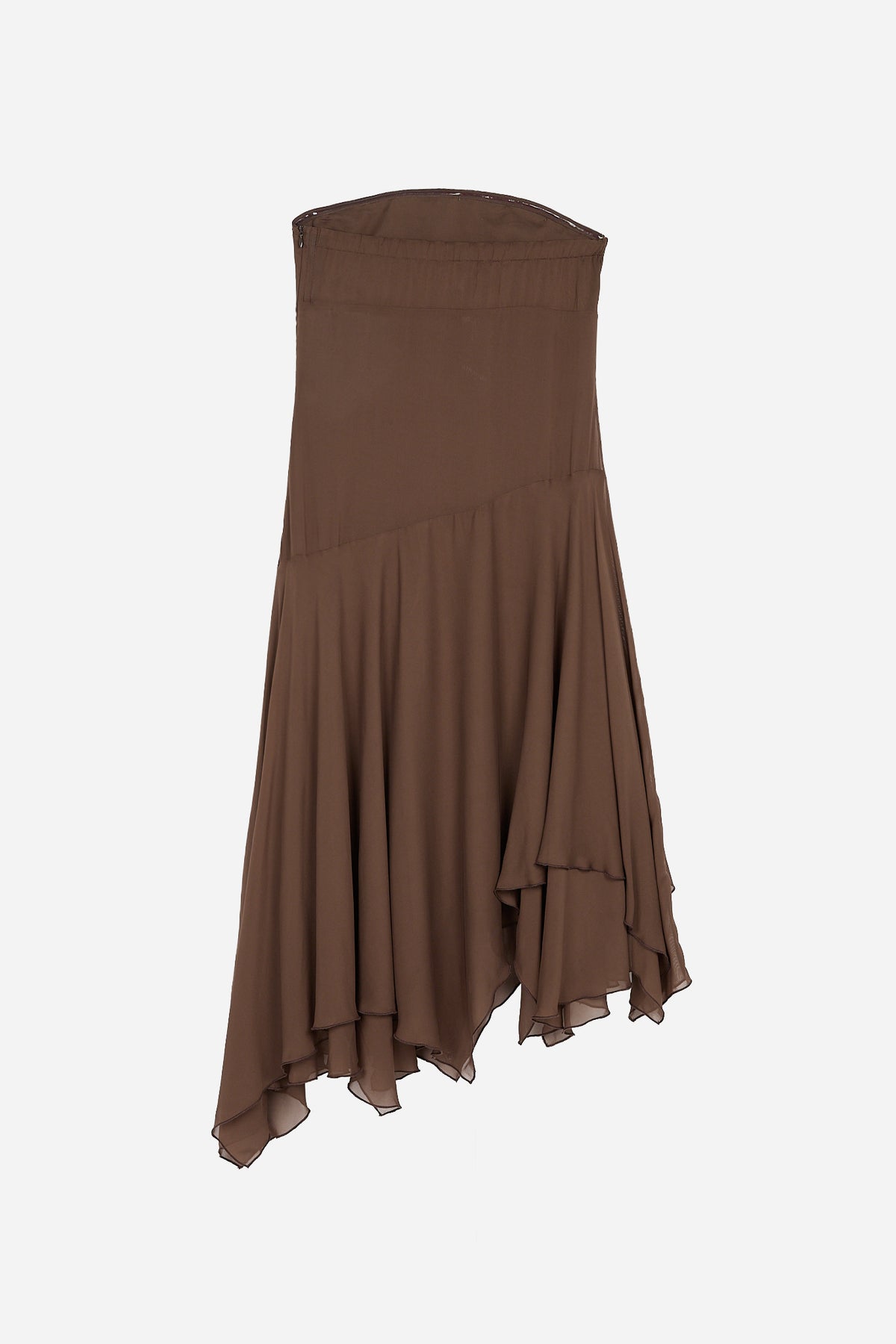Vestido Palabra de Honor Marrón